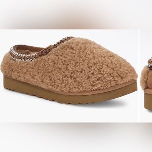 NEW UGG TASMAN Curly Genuine Shearling Slipper Size 9 Brown